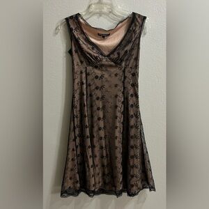 Vintage Betsey Johnson Black Label Dress Sz S Black Lace Milkmaid Y2K Whimsigoth